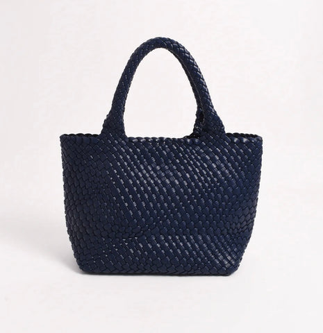 Bethany Woven Midi Tote Navy