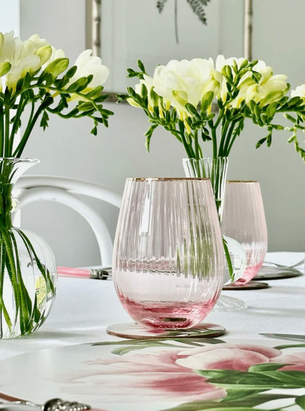 Soiree Crystal Gin Tumblers Pink (Set of 2)