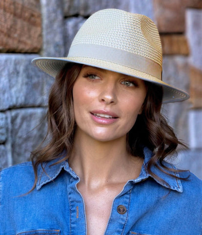 Izzy Fedora-Ivory Light Grey