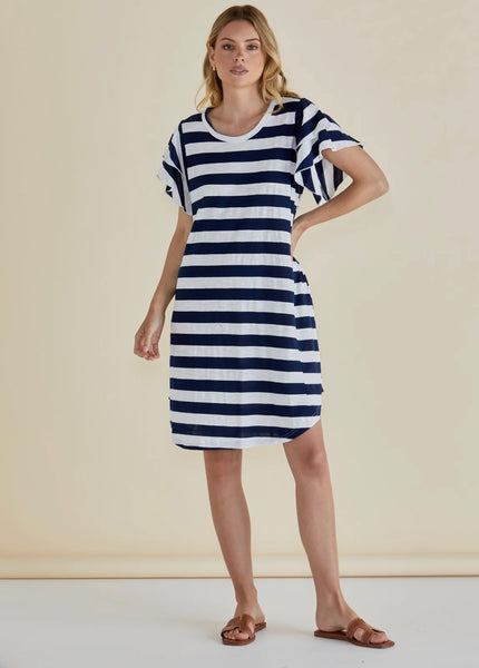 Sydney Tee Dress - Blue Stripe