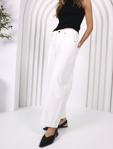 Toni Barrel Jeans-White