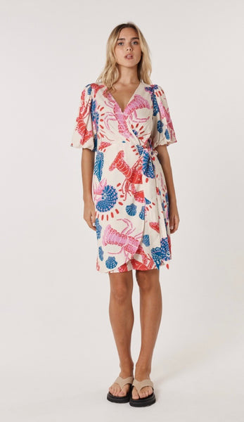 Soleil Wrap Dress - Lobster