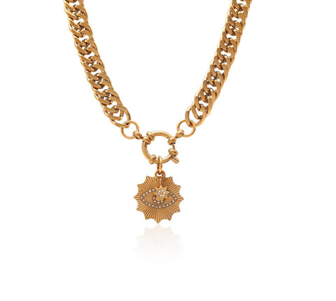 Nova Necklace CZ + Gold
