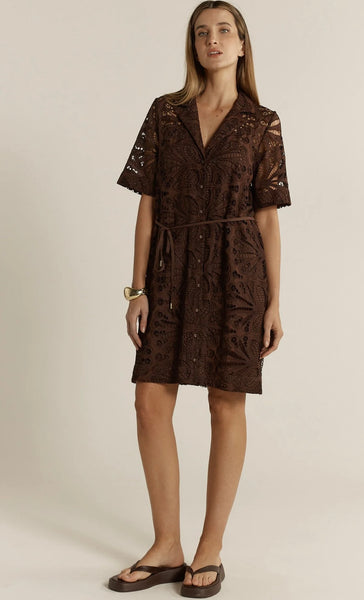 Elara Broderie Shirt Dress