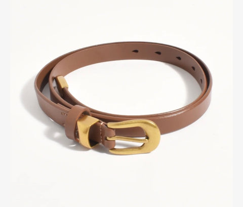 Taylor Metal Buckle Belt-Tan