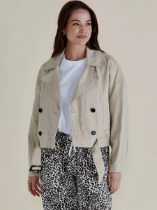 Adaline Crop Trench Coat - Beige