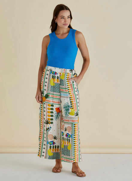 Sable Wide Leg Pant - Paradise Print