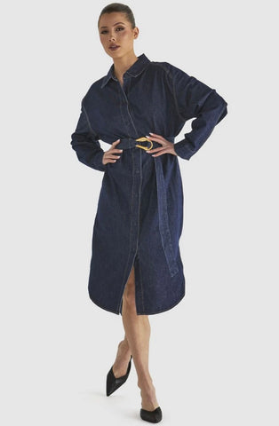 Soaring Shirt Dress - Indigo Wash