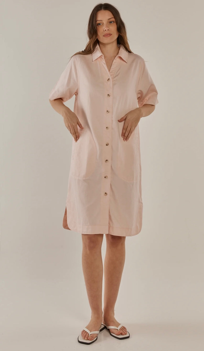 Dawson Denim Dress - Pink