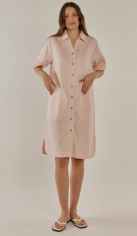Dawson Denim Dress - Pink