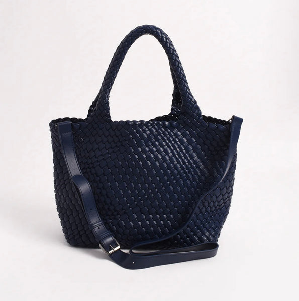 Bethany Woven Midi Tote Navy