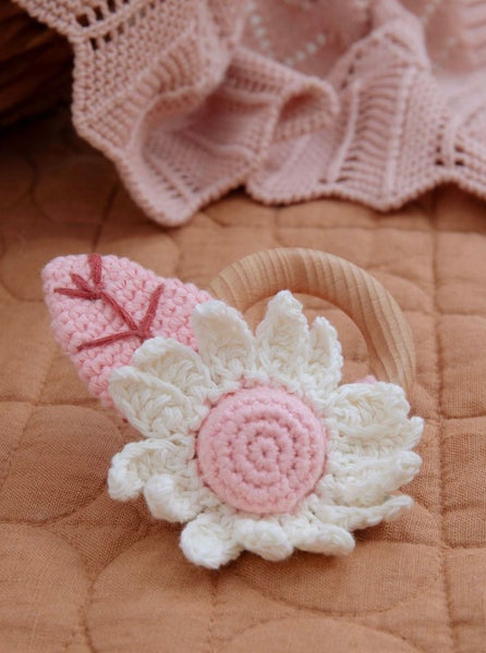 Bloom Flower Hand Crocheted Rattle