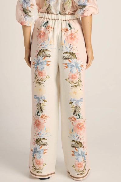 Solara Placement Print Pant - Pink Print