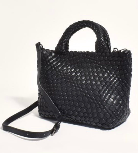 Eleanor Woven Tote Bag-Black
