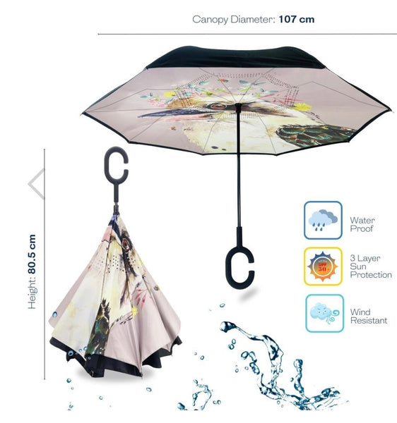 Reverse Umbrella with Sun Safe UPF50 - Kookaburra