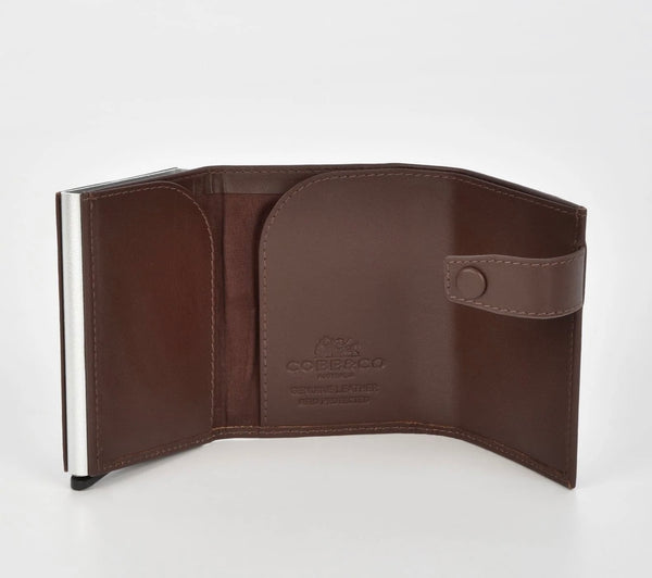 Healy Leather & RFID Safe Metal Card Holder
