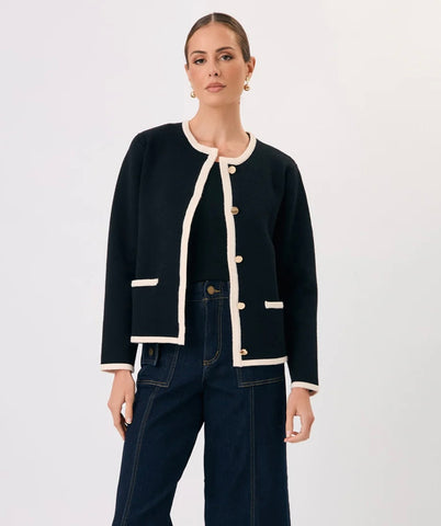 Annabel Contrast Knit Jacket