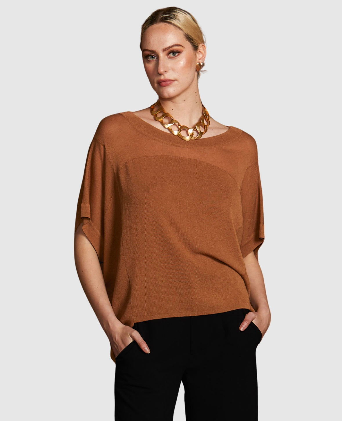 Irises Knit - cinnamon Brown