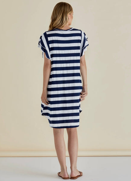 Sydney Tee Dress - Blue Stripe