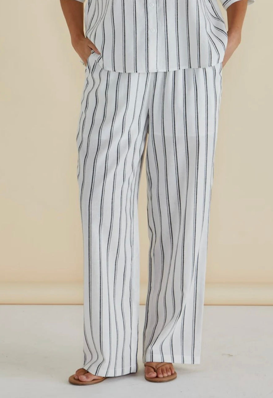 Zaza Relax Pant - Black White Stripe