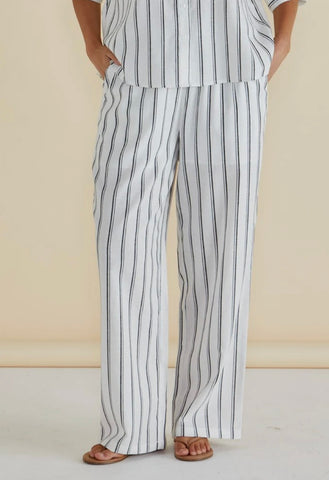 Zaza Relax Pant - Black White Stripe