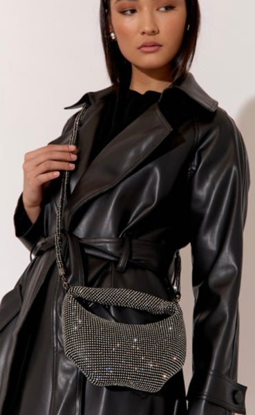 Paris Rhinestone Mini Saddle Bag