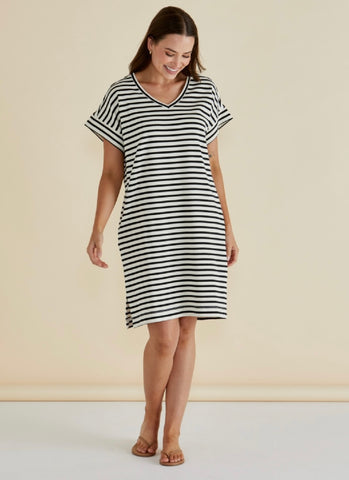 Elise V Neck Rib Dress