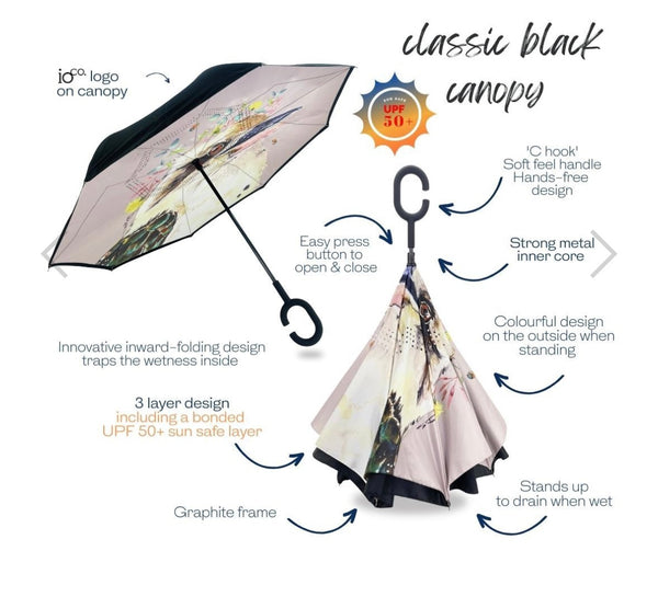 Reverse Umbrella with Sun Safe UPF50 - Kookaburra