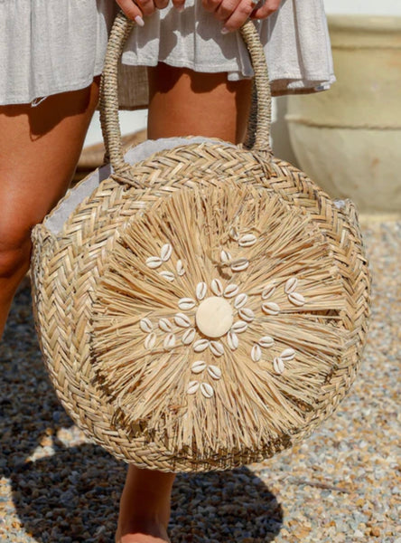 Straw and Shell Bag