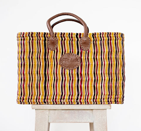 Reed basket large multicolour