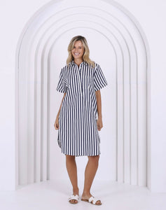 Karina Dress-Navy Strip