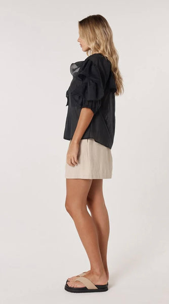 Celeste Ruffled Blouse - Black