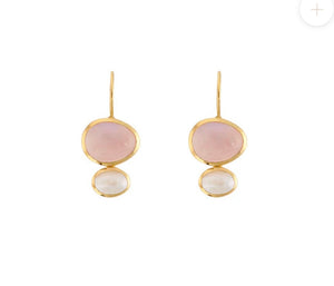 Cubism Earrings-Rose Quartz