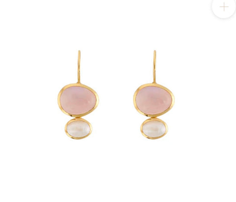 Cubism Earrings-Rose Quartz