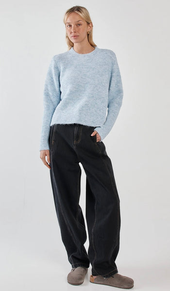 Marli Boxy Rib Knit - Pale Blue