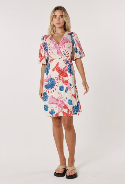 Soleil Wrap Dress - Lobster