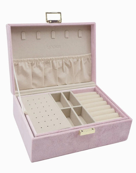 Velvet Jewellery Box Pink