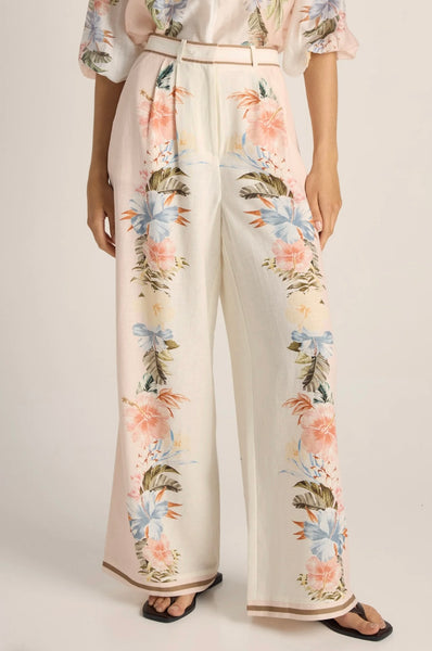 Solara Placement Print Pant - Pink Print