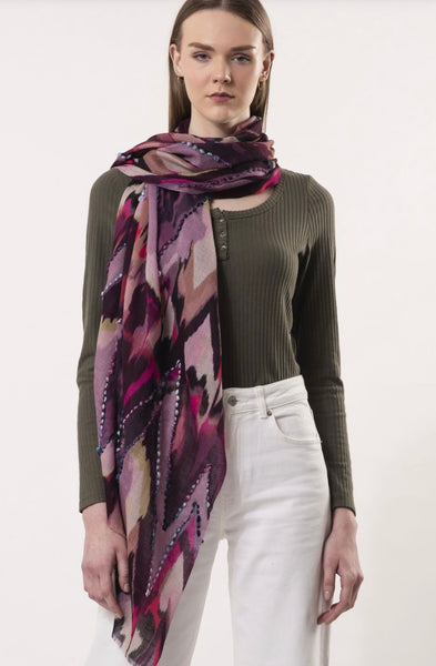 Sienna Wool Embroidery Scarf