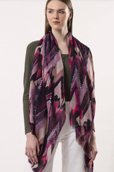 Sienna Wool Embroidery Scarf