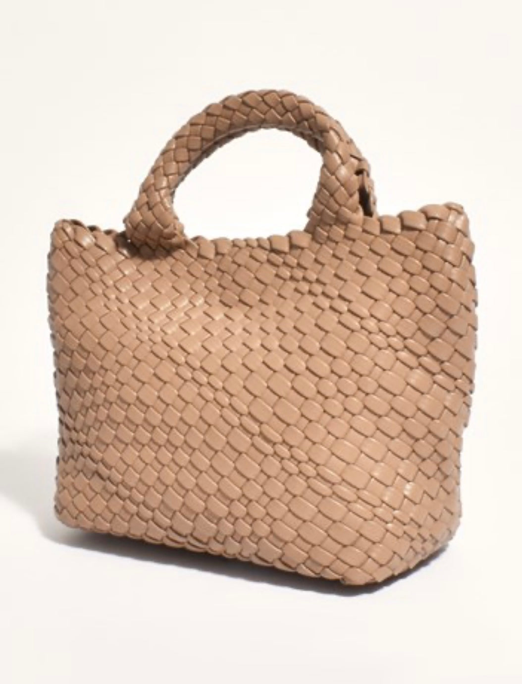 Eleanor Woven Tote Bag-Mocha