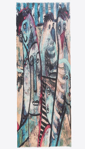 Daydream Abstract Art Pure Wool Scarf