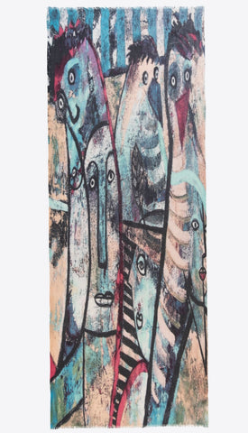 Daydream Abstract Art Pure Wool Scarf
