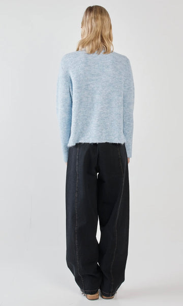 Marli Boxy Rib Knit - Pale Blue