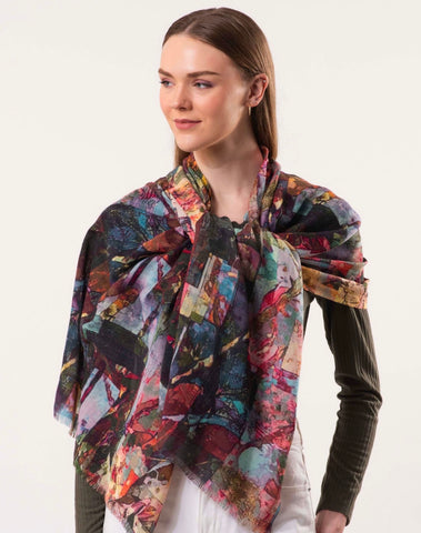 Flutter - Hummingbird Print Pure Wool Scarf