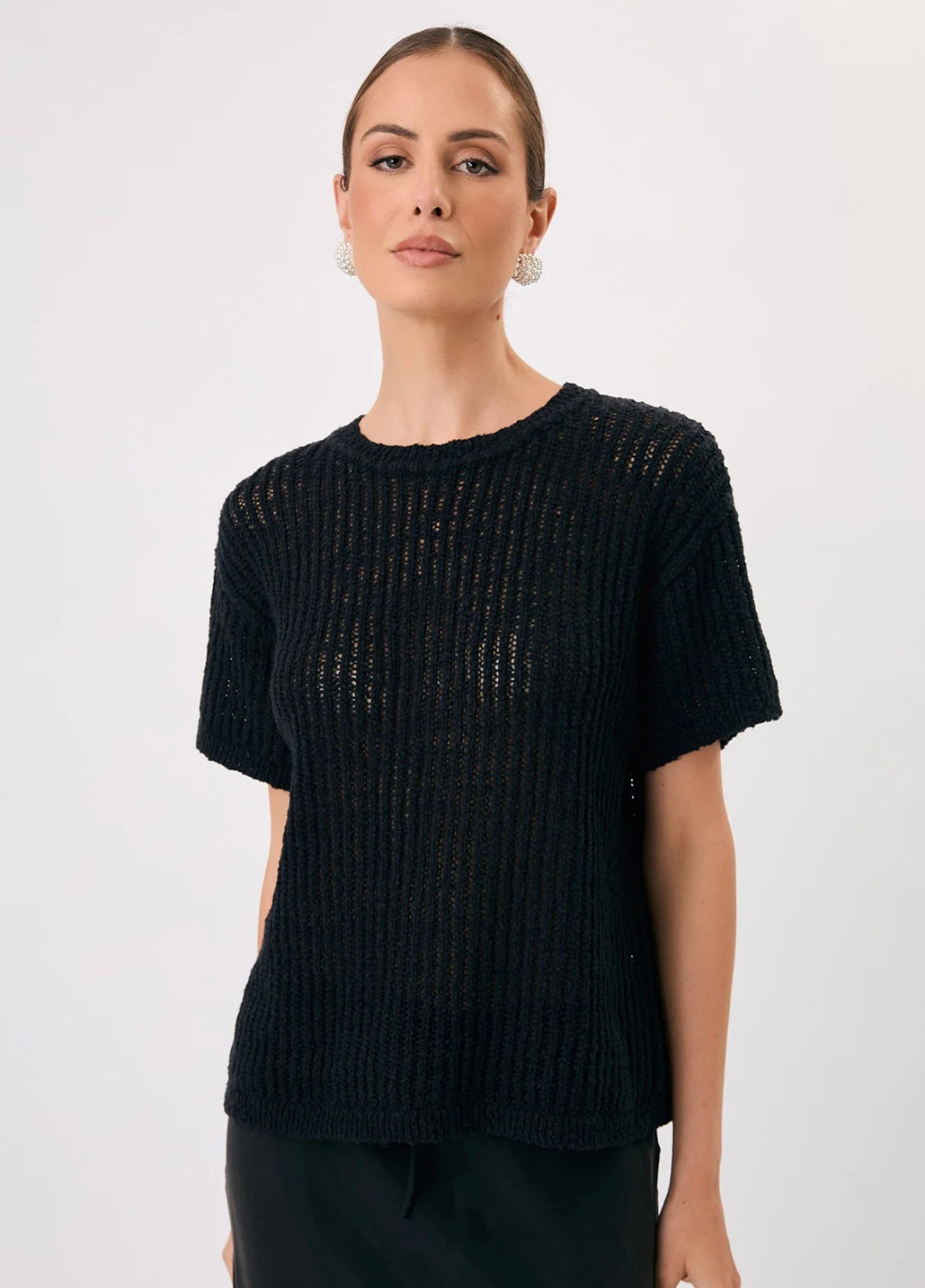 Shayla Short Sleeve Cotton Knit Top