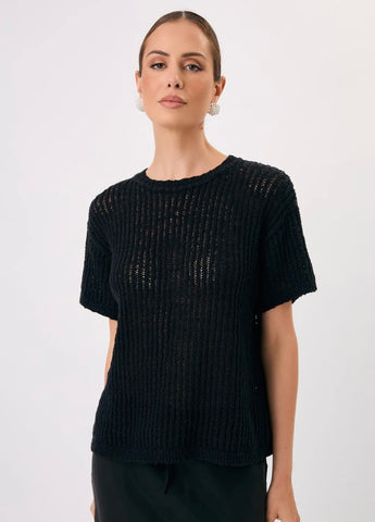Shayla Short Sleeve Cotton Knit Top