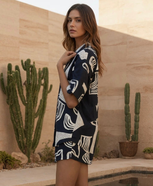 Abstract Shirt-Black