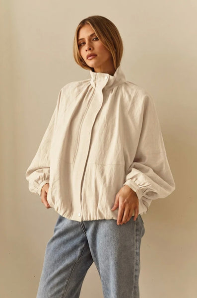 Emma Batwing Bomber-Cream