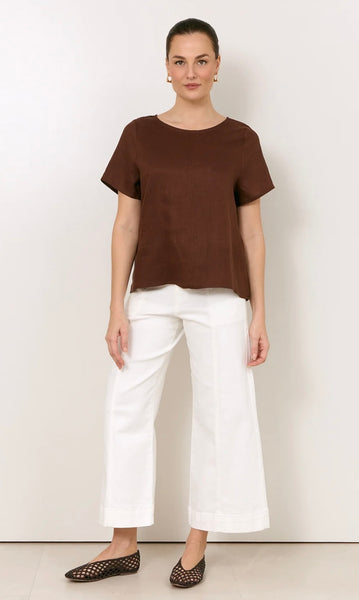 Adele Wide Leg Cropped Jean-White